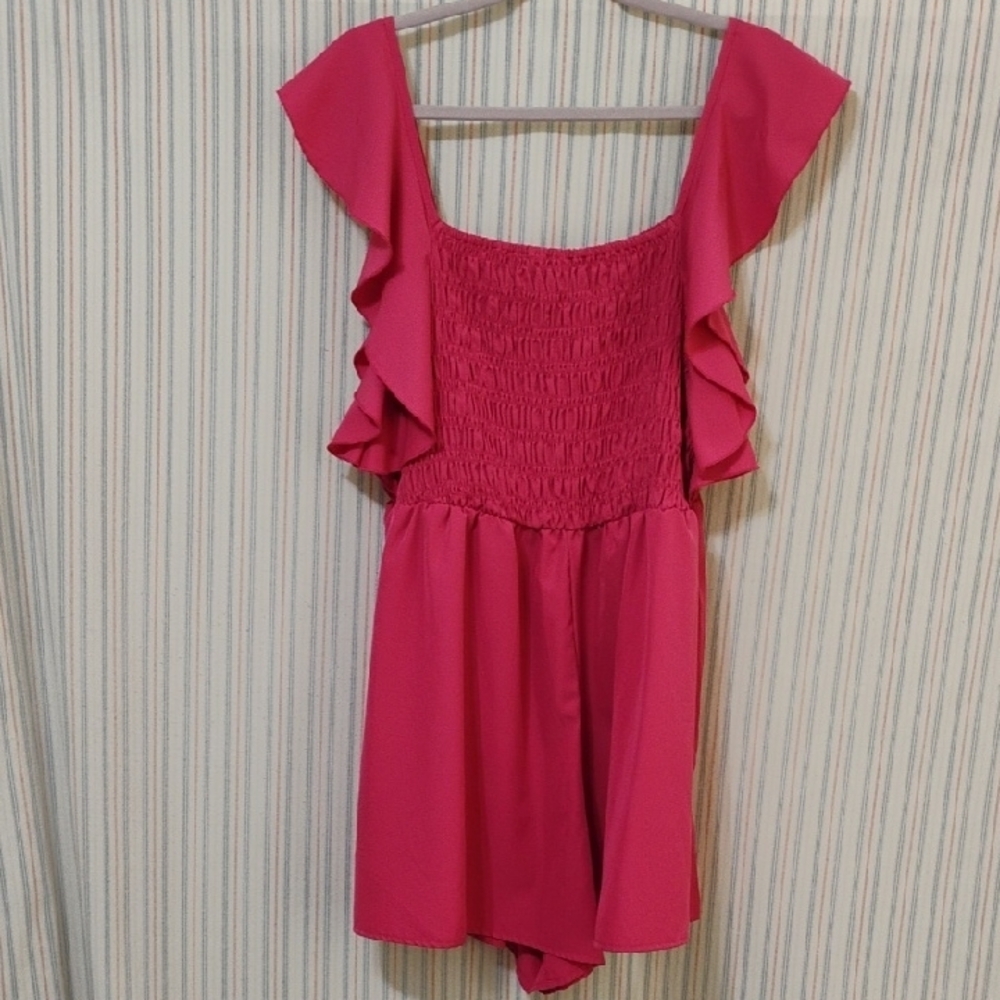 Pink Ruffle Romper 1XL